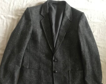 Dixi-Man Made In Finland Men's Gray Winter Wool Blazer Jacket Size 38-40 US - 48 EU