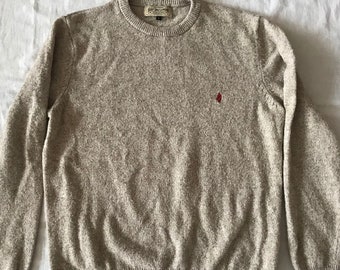 Marlboro Classic Men's Beiige Winter Pullover Sweater Crew Neck Wool Combo Size Large EU