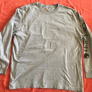 Carhartt Men&#39;s Unisex Long Sleeve T-Shirt Gray XL Size