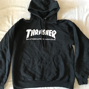 Trasher Magazine Skateboard Magazine Skateboarding Original Merchandise Mens Unisex Pullover Hoodie Black Medium Size US