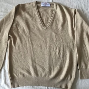 Alex Crawford English Style Men&#39;s V-Neck Pullover Sweater Wool Combo Size 54 EU - Medium US