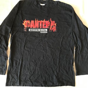 Pantera &#39;&#39;Reinventing the Steel&#39;&#39; European Leg 2000 Tour T-Shirt Long Sleeve Large Size Men&#39;s Unisex