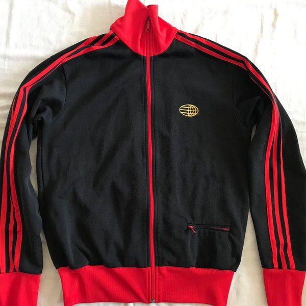 Adidas Tracksuit Men's Unisex Jacket Tri Striped Black With Red Stripes Size Medium EU