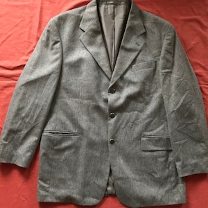 Mario Zegna Dior Men's Gray Blazer Jacket Winter Size Large Italian 56 - 46 US Wool Cashmere Combo - 3 Button Style