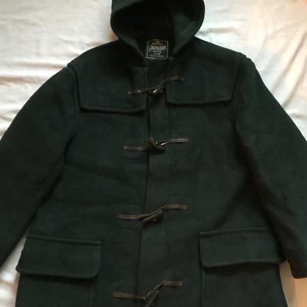 Gloverall Made In England Hooded Wool Dark Green Duffle Coat Medium Size 40 US - 50 EU