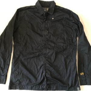 G-Star Raw 3301 S-ED 5204 Fargo Men&#39;s Shirt Zipped Long Sleeve Black Size XXL 2XL EU