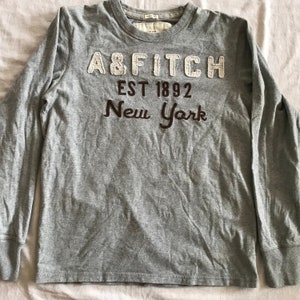 Abercrombie And Fitch Unisex Pullover Muskel Langarm T-Shirt XL - Bestickt *Bitte lesen
