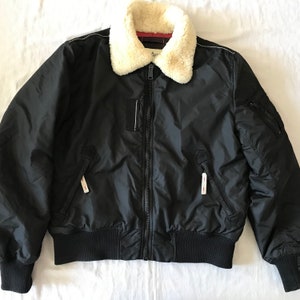 Alpha Industries Men&#39;s German Winter Bomber Pilot Jacket Insulated Black Size XL Xlarge EU