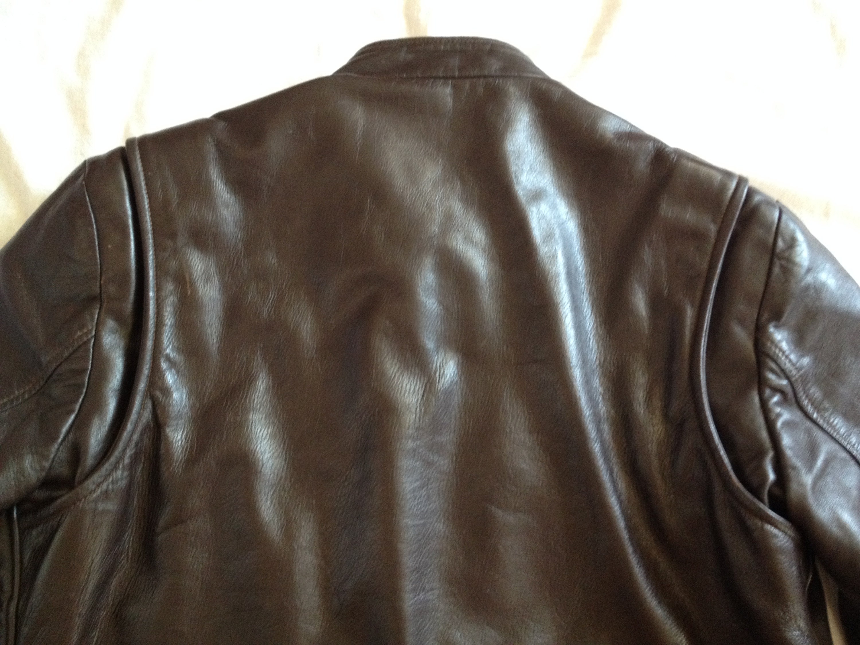 Brimaco Vintage Motorcycle Racer Leather Jacket Brown Made in