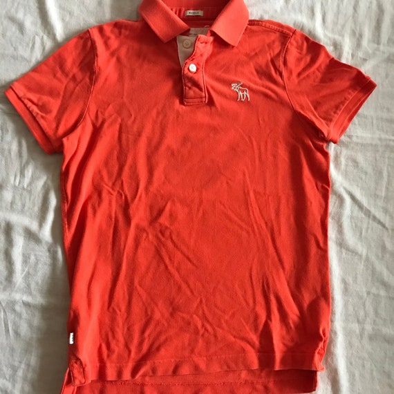 Abercrombie and Fitch Polo Golf Orange T shirt muscolare da uomo taglia Large Slim Etsy Italia