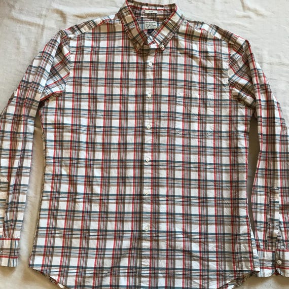 J. Crew Men's Dress Shirt Long Sleeve Plaid Classic Design Size XL Slim Fit  - Etsy