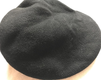 Sombrero plano clásico Kangol 504 negro de pura lana para hombre, fabricado en Gran Bretaña, talla extragrande.