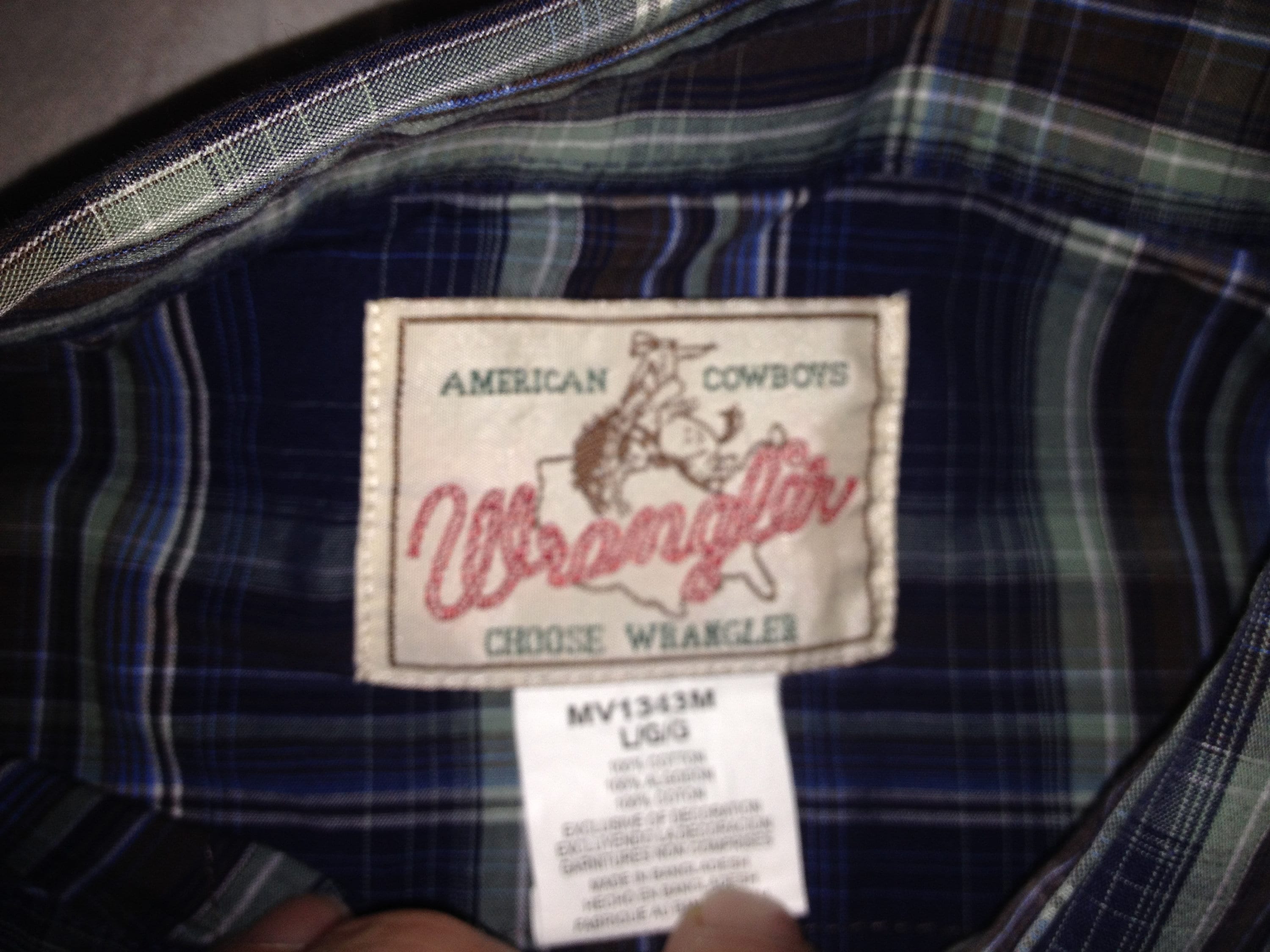 Chemise Western Wrangler à Carreaux - Boutons Pression, Taille M 15, Neuf Avec étiquettes