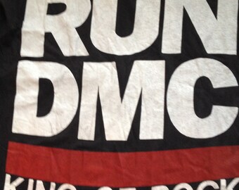 RUN DMC King of Rock Rap Hip Hop Long Sleeve T-shirt Black Double