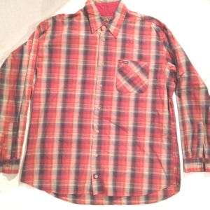 Marlboro Classics Vintage Long Sleeve Men&#39;s Shirt Plaid Italian Regular Fit Plaid XLarge XL