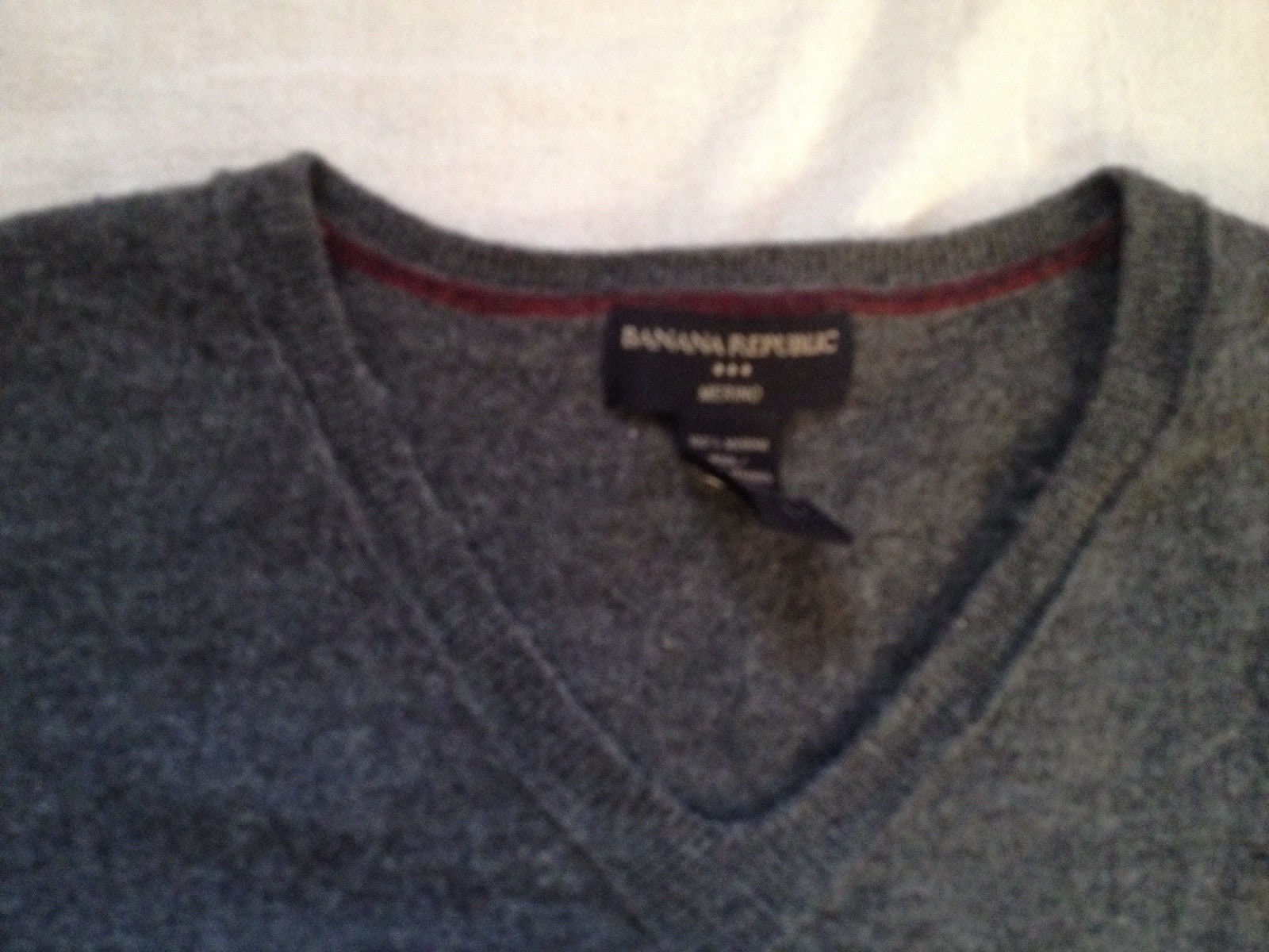 Banana Republic Men s Vintage Pure Wool Gray V neck Pullover Sweater Size Large Etsy Australia