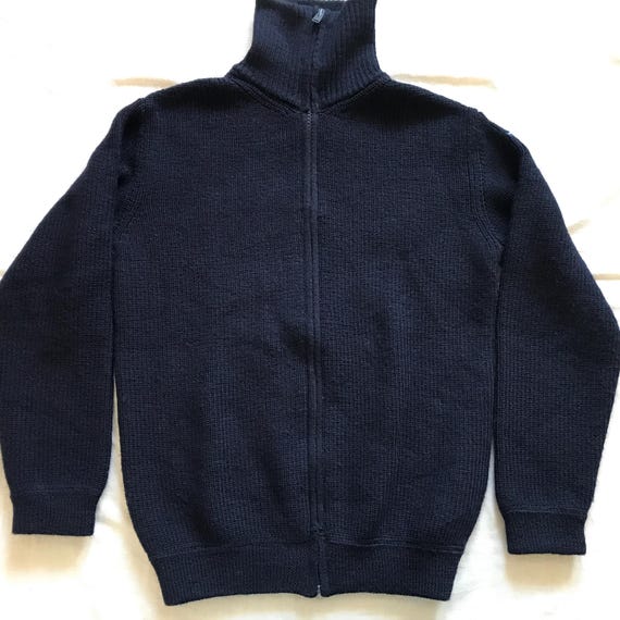 Jeantex Made in Denmark Original Sailor Sweter Zipped Navy Blue