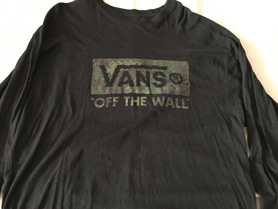Vans ''off the Wall'' Long Sleeve T-shirt Black Men's Unisex XL