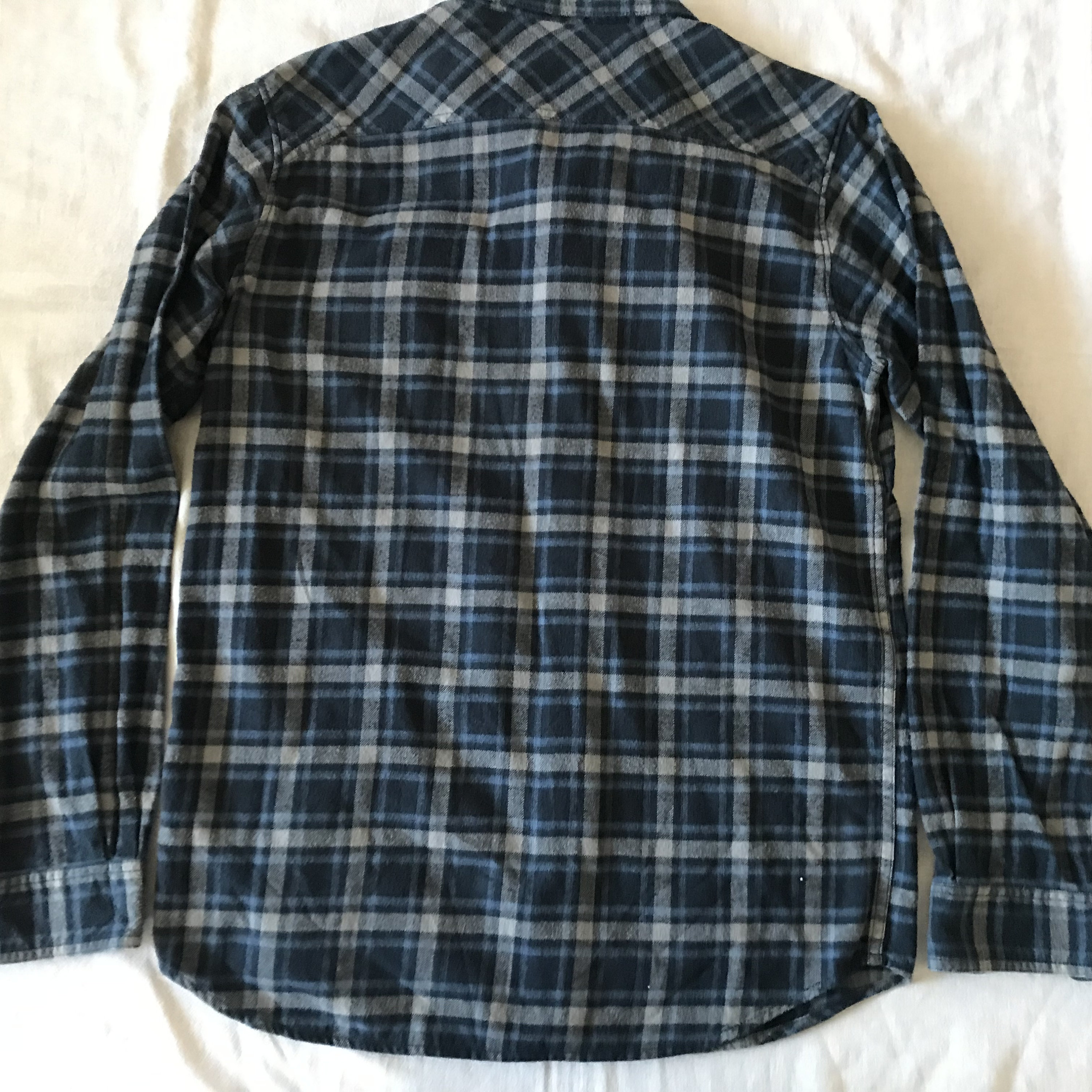 Chemise Columbia En Flanelle Bleu à Carreaux – Manches Longues, Boutonnée, Coupe Régulière, Homme XXL