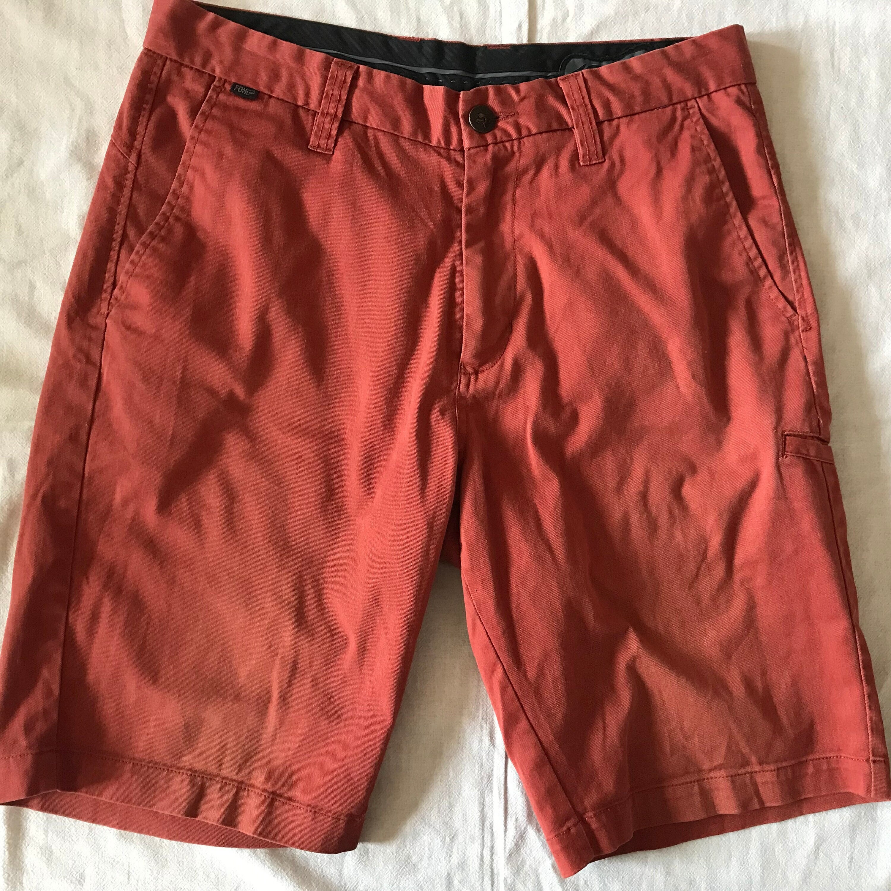 Fox Racing Men s Bermuda Shorts Terracotta Red Size 32 Skateboarding Surfing Gear Etsy