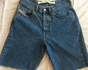 Diesel Industry Jeans Vintage Men's or Unisex Denim Shorts Altered Size 31 Italian Made - Deep Rise Classic Vintage Design
