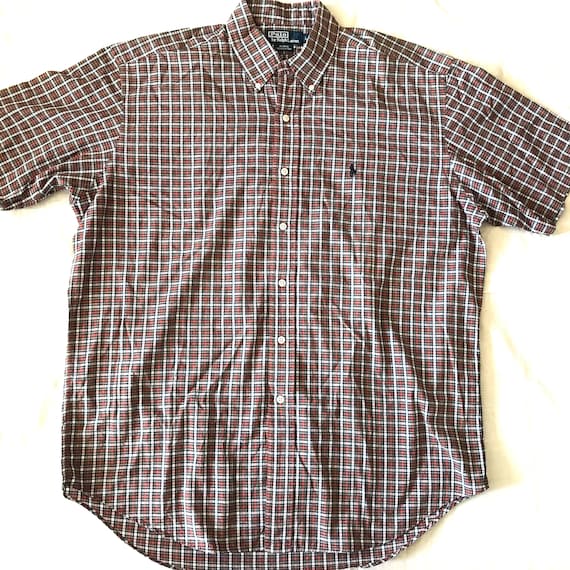 Polo Ralph Lauren Short Sleeve Men'd Casual Dress Shirt Model Blake Size  Large