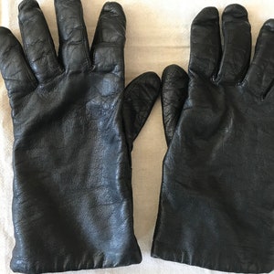 Nice Black Leather Womens Gloves Medium Size