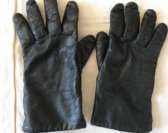 Gants Nice en cuir noir pour femme, taille moyenne