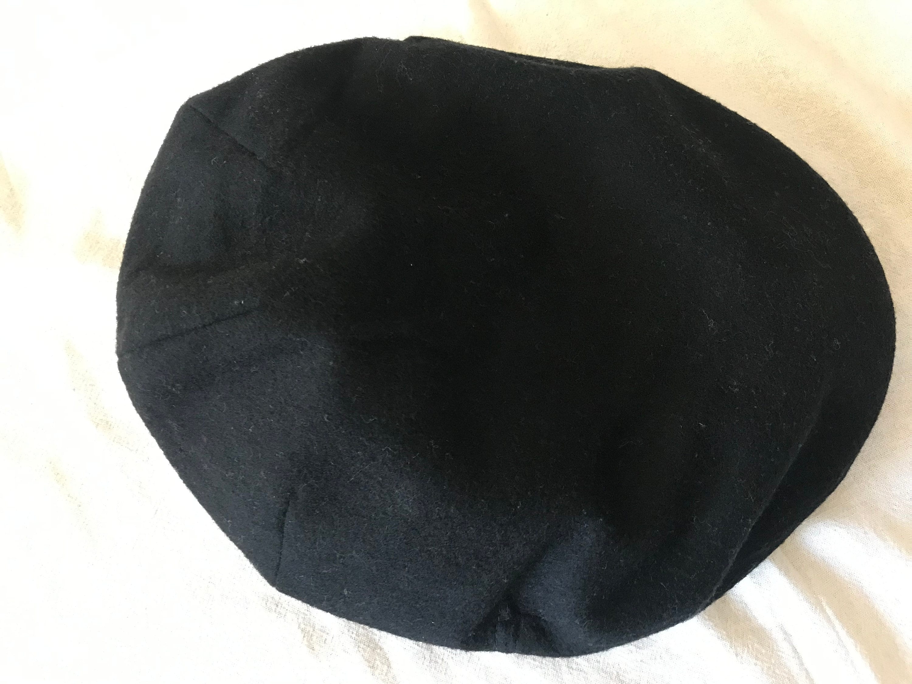 Military Beret Black Mens Unisex Pure Woool Made Size Small 