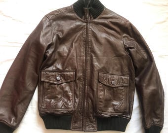 Massimo Dutti Vintage Leather Jacket - Etsy