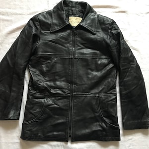 Italian Made Vera Pelle Pure Lambskin Leather Jacket Black Men-s Unisex Small Size