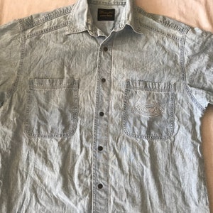 Wrangler Jeans Men&#39;s Denim Shirt Western Small Size US Light Blue