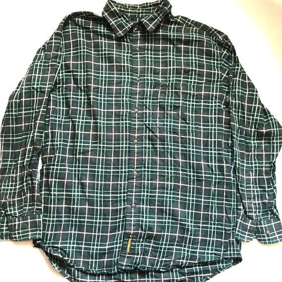 green plaid dress shirt men Flannel Larsen Shirt- FINAL SALE Green & Peach Plaid main image 0