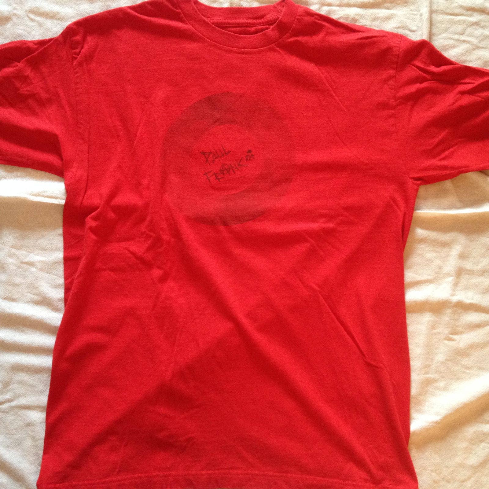 Paul Frank Unisex T Shirt Red Large Size Paul Frank Print Etsy