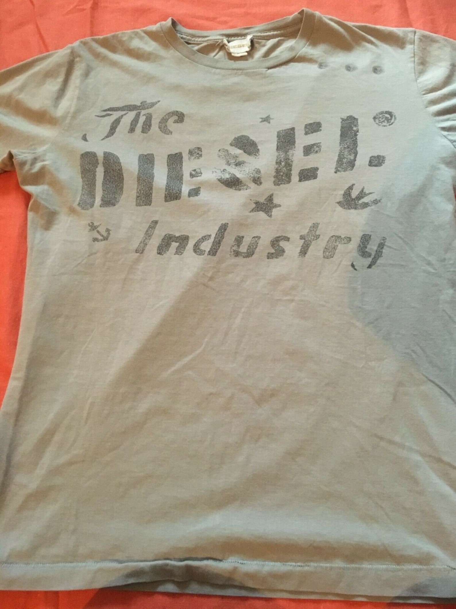 Diesel Industry Jeans Vintage Printed Logo Tshirt Size Large Light Gray Slim Fit Etsy