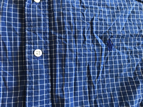 Polo Ralph Luren Checkered Blue Men's Dress Shirt… - image 7