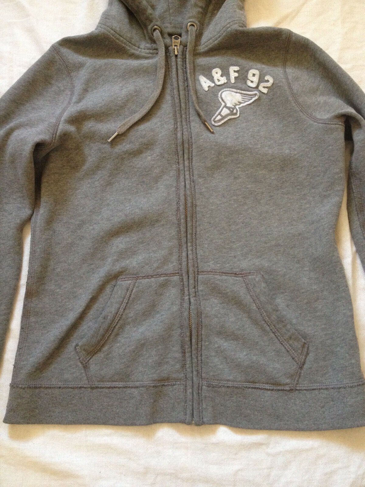 Abrecrombie and Fitch Women's Gray Hoodie Zipped - Etsy