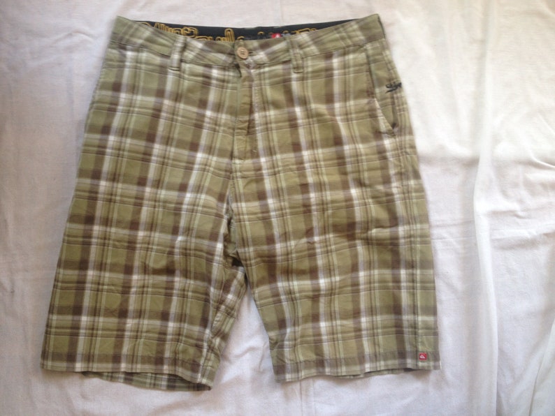 Quiksilver Green Brown Plaid Men/'s Shorts Size 32