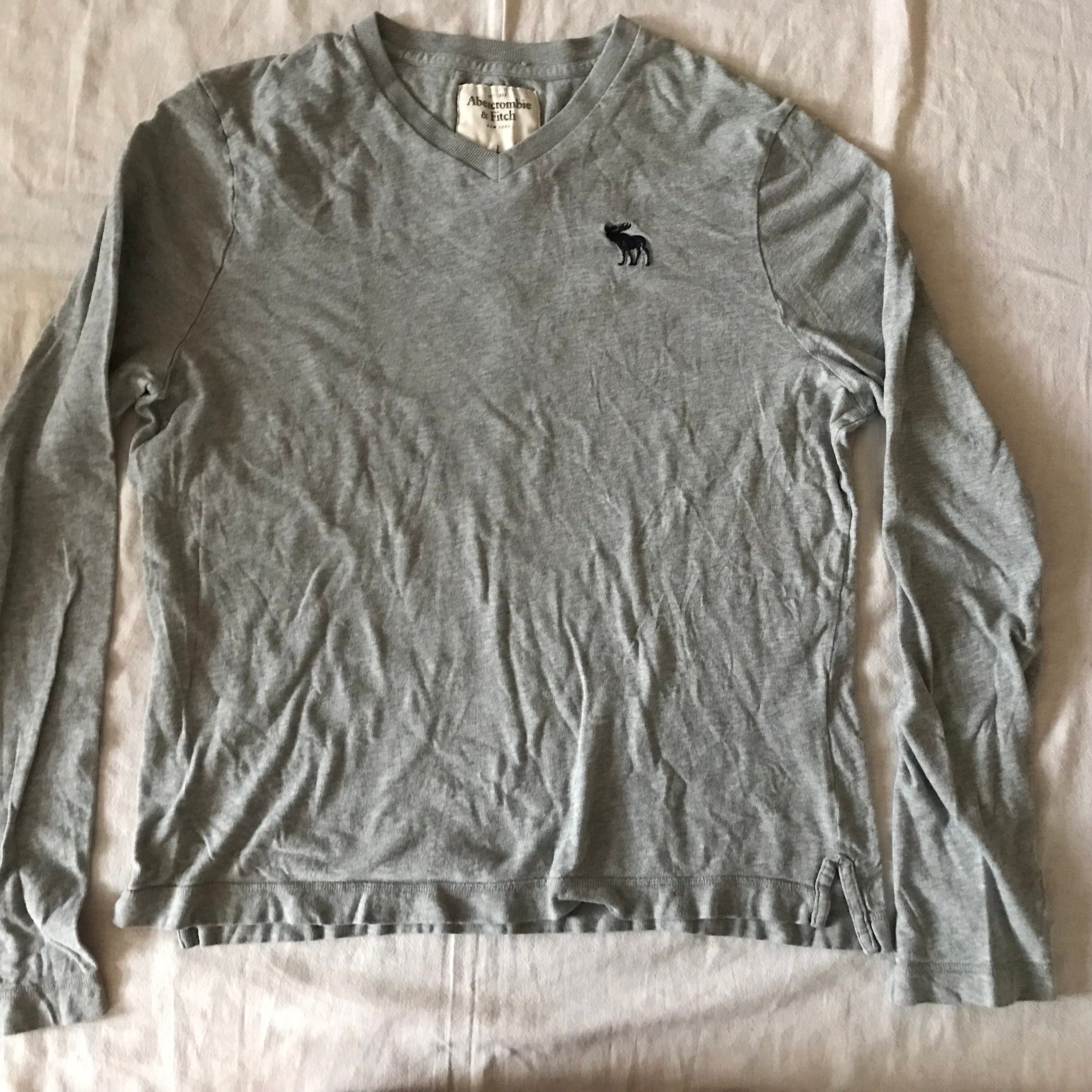 Abercrombie Fitch Men's Unisex Long Sleeve T-Shirt Size Large Slim