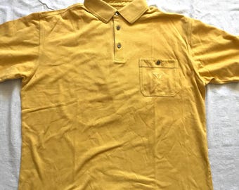 Camiseta polo Carlo Colucci para hombre, color amarillo, talla grande.