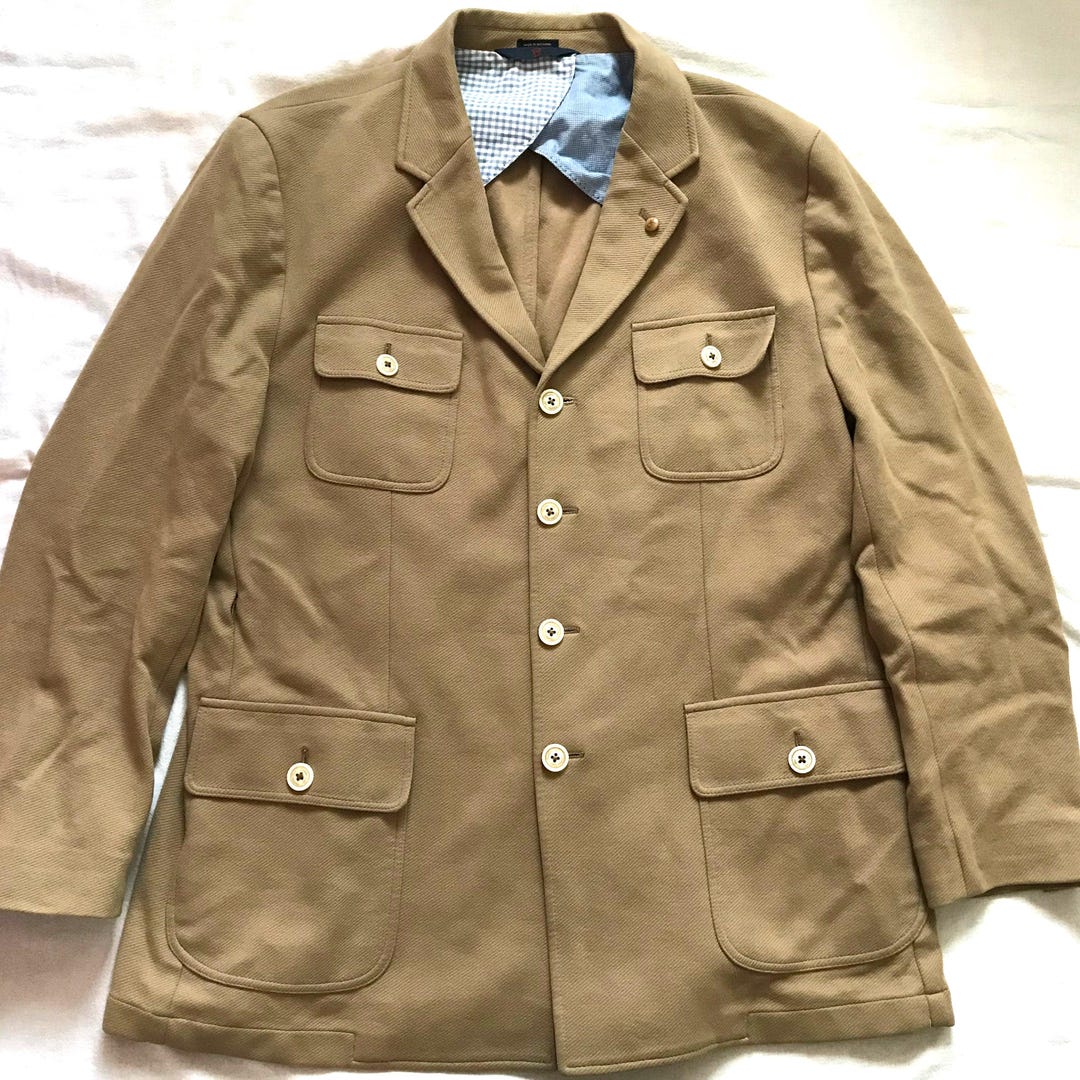 Massimo Dutti Italian Men's Beige 4-button Jacket Blazer Cotton Size 58 ...