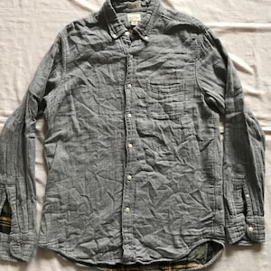 J. Crew Men&#39;s Casual Shirt Long Sleeve Grad Double Layered Size Medium Slim