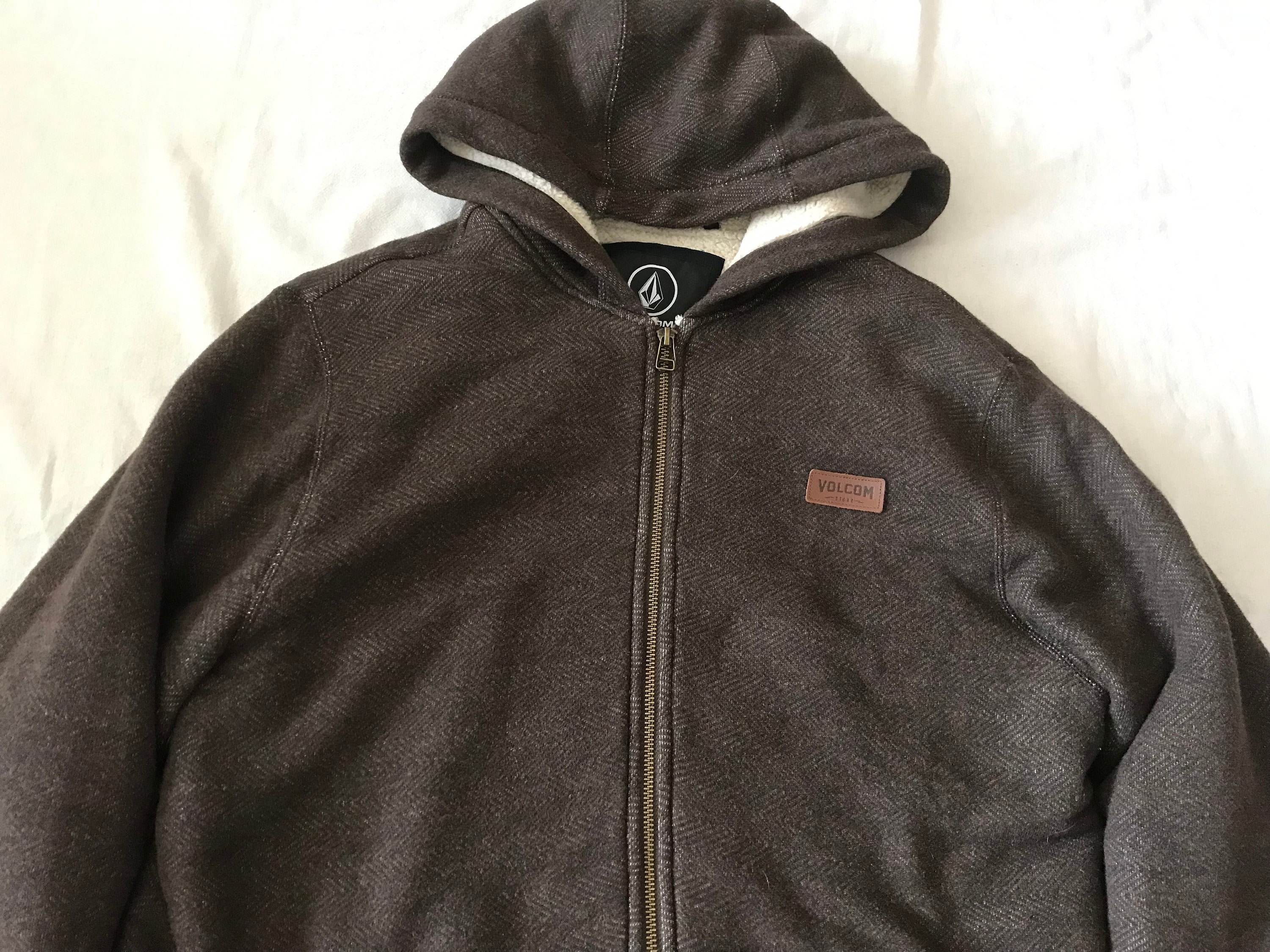 Volcom Men's Winter Hoodie Sherpa Zipped Fleece Insulated Size