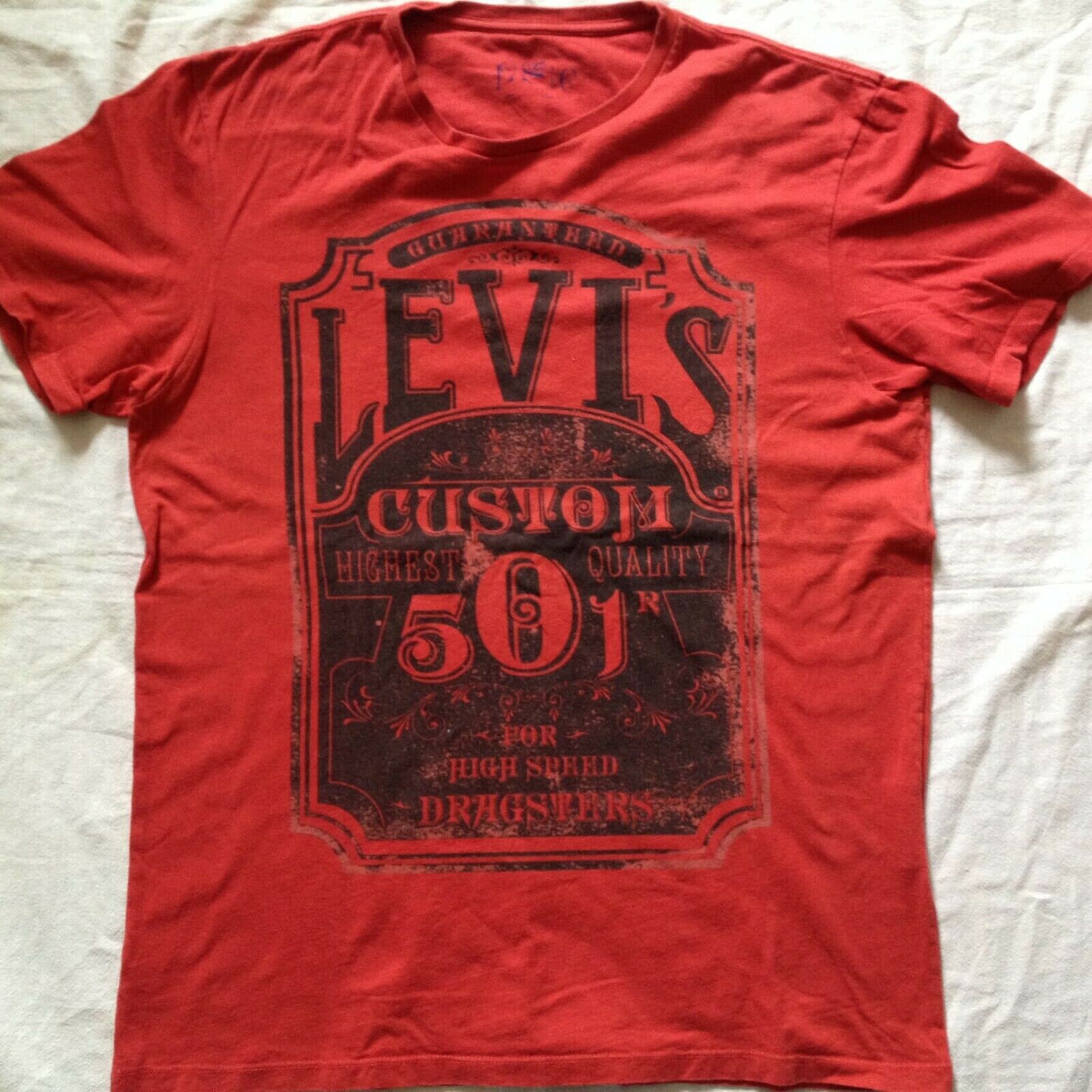 Levi's Levi Strauss Vintage Red T-shirt 501 Logo - Etsy 日本