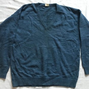 Dechatlon Men&#39;s Pullover V-Neck Sweater Ice Blue Wool Combo Large Size