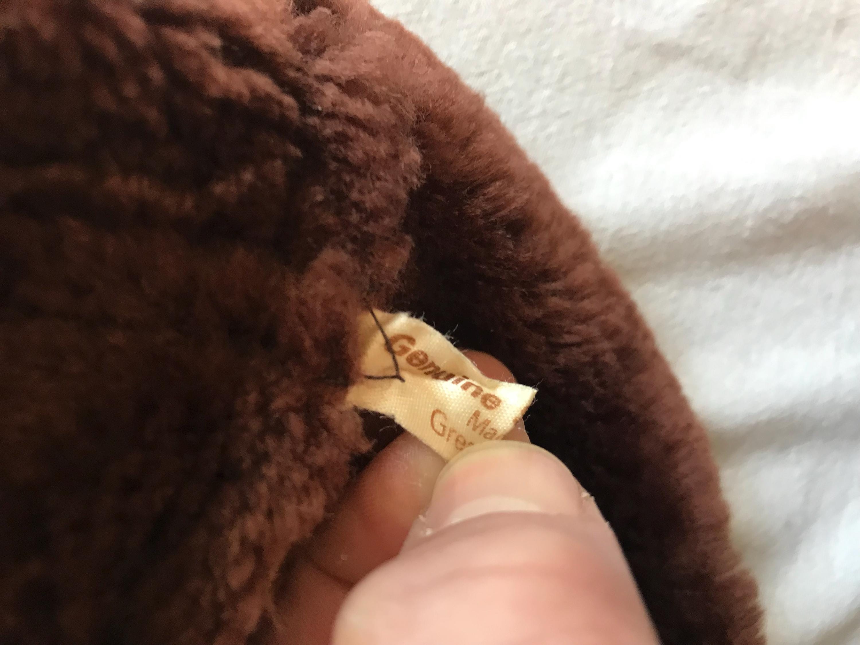RARE Vintage Genuine Sheepskin Shearling Hat Brown Made in Great Britain sheepskin-trapper-hat-antique-  main image 3
