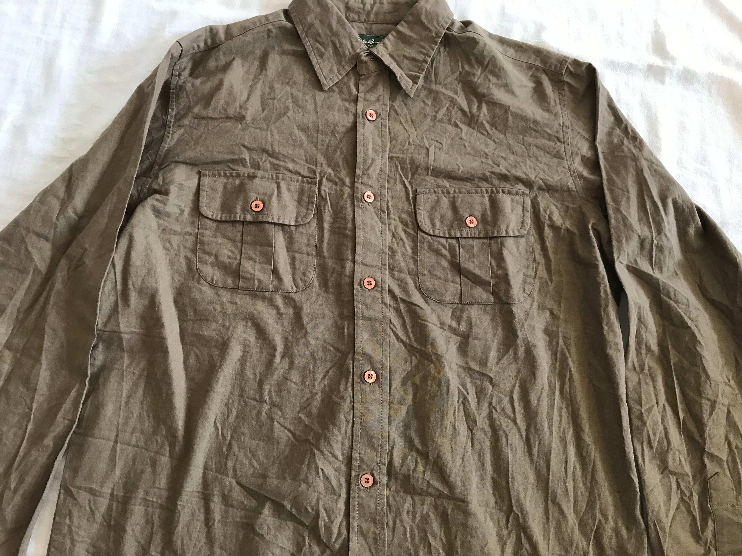 Chemise Eddie Bauer XL - Manches Longues Grise - Randonnée Et Outdoor