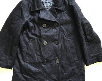 Schott Pea Coat US 740N Black Wool USN Military Style Size 36 - Etsy