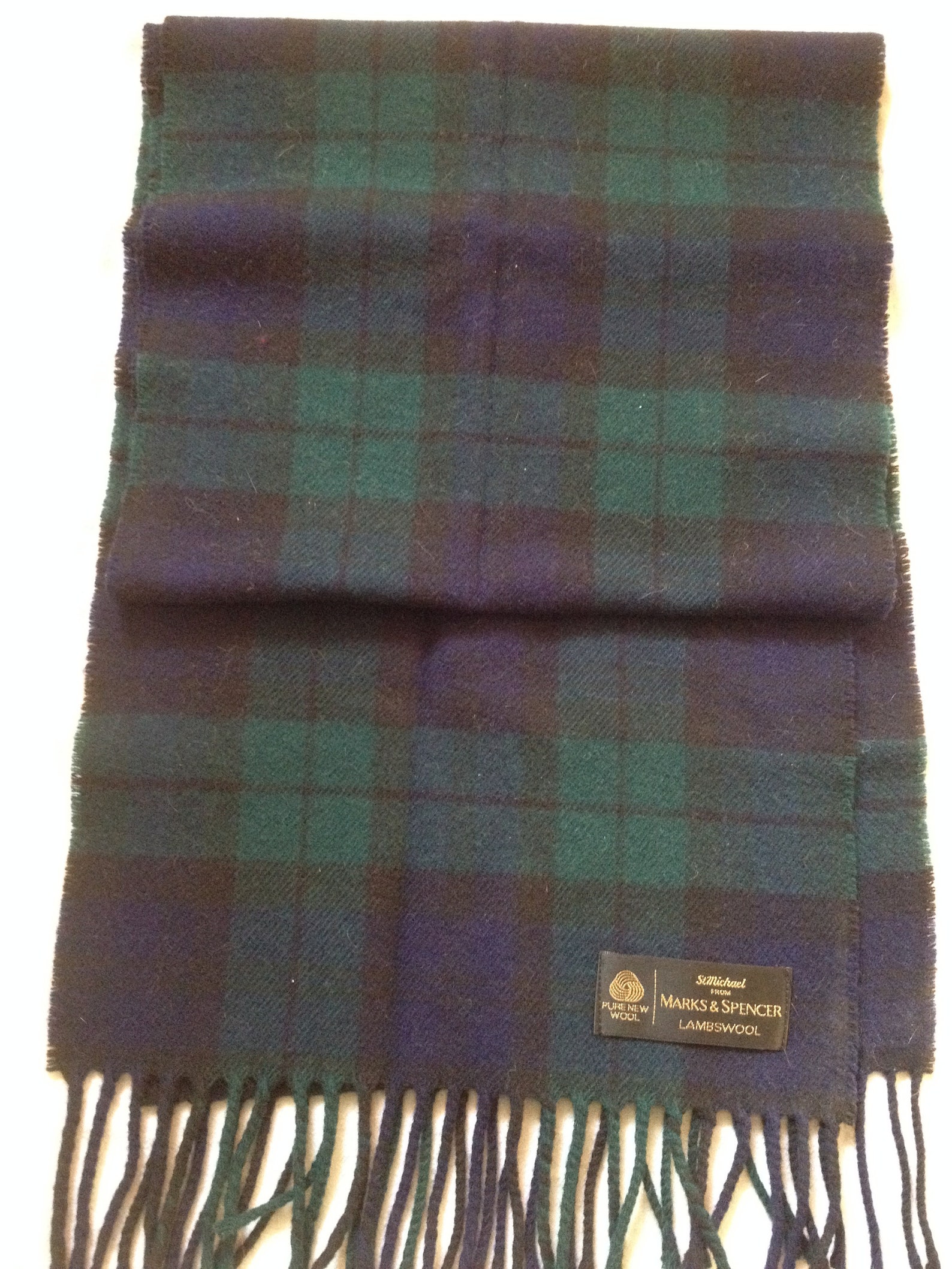 Marks & Spencer St. Michael Vintage Plaid Scarf 100% Lambswool | Etsy
