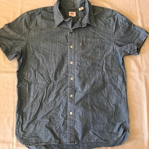Levi&#39;s Levi Strauss Co. Men&#39;s Denim Shirt Short Sleeve Large Size EU - Medium Size SLim Fit US